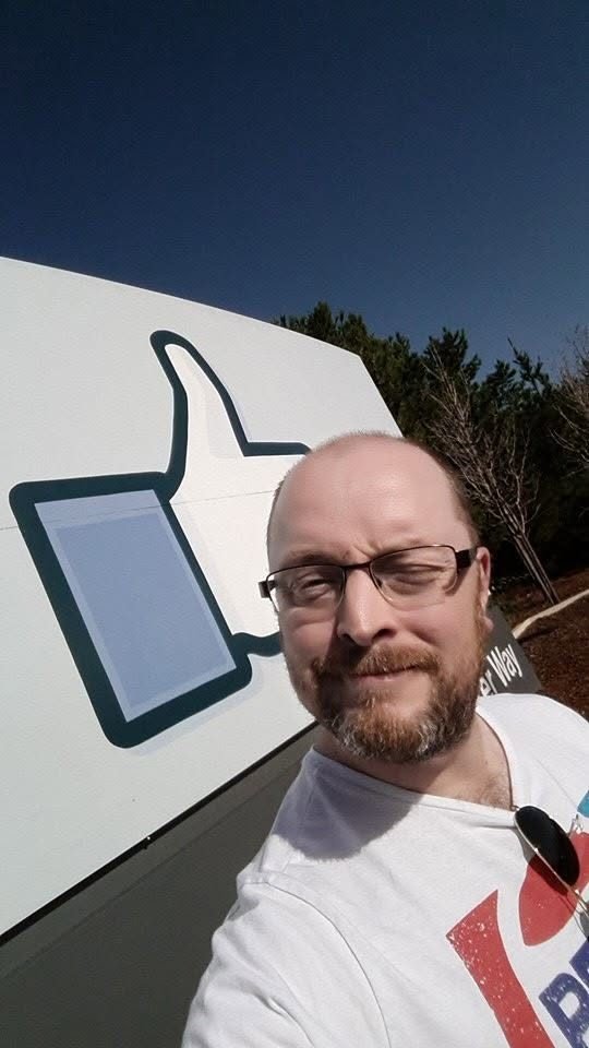 Chris outside Facebook HQ