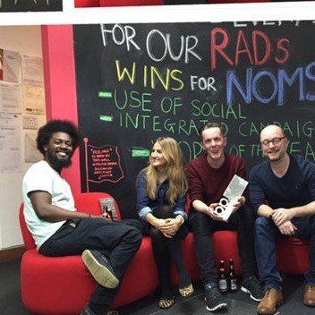 Chris and colleagues celebrating a RAD Award win